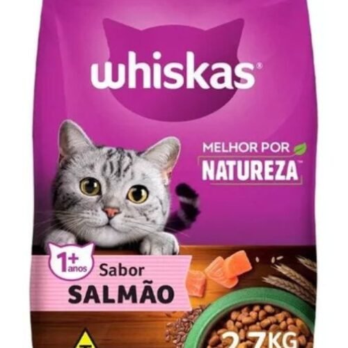 Ração Whiskas Melhor Por Natureza Salmão Gatos Adultos 2,7kg