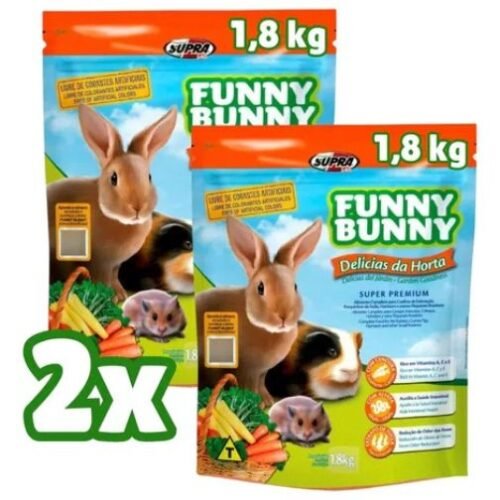 Kit 2 Ração Porquinho Da India Coelho Hamster Sem Corante