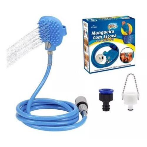 Ducha Spray Jato Mangueira Banho Cães E Gatos Pet Shop Luva