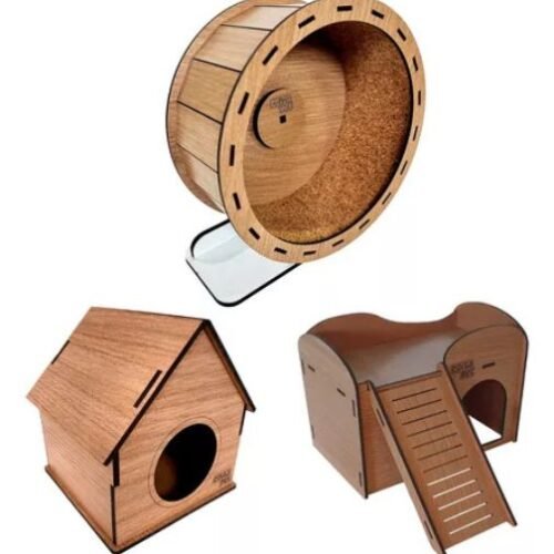 Brinquedos Para Hamster Rodinha 20cm Casinha E Toca Roedores